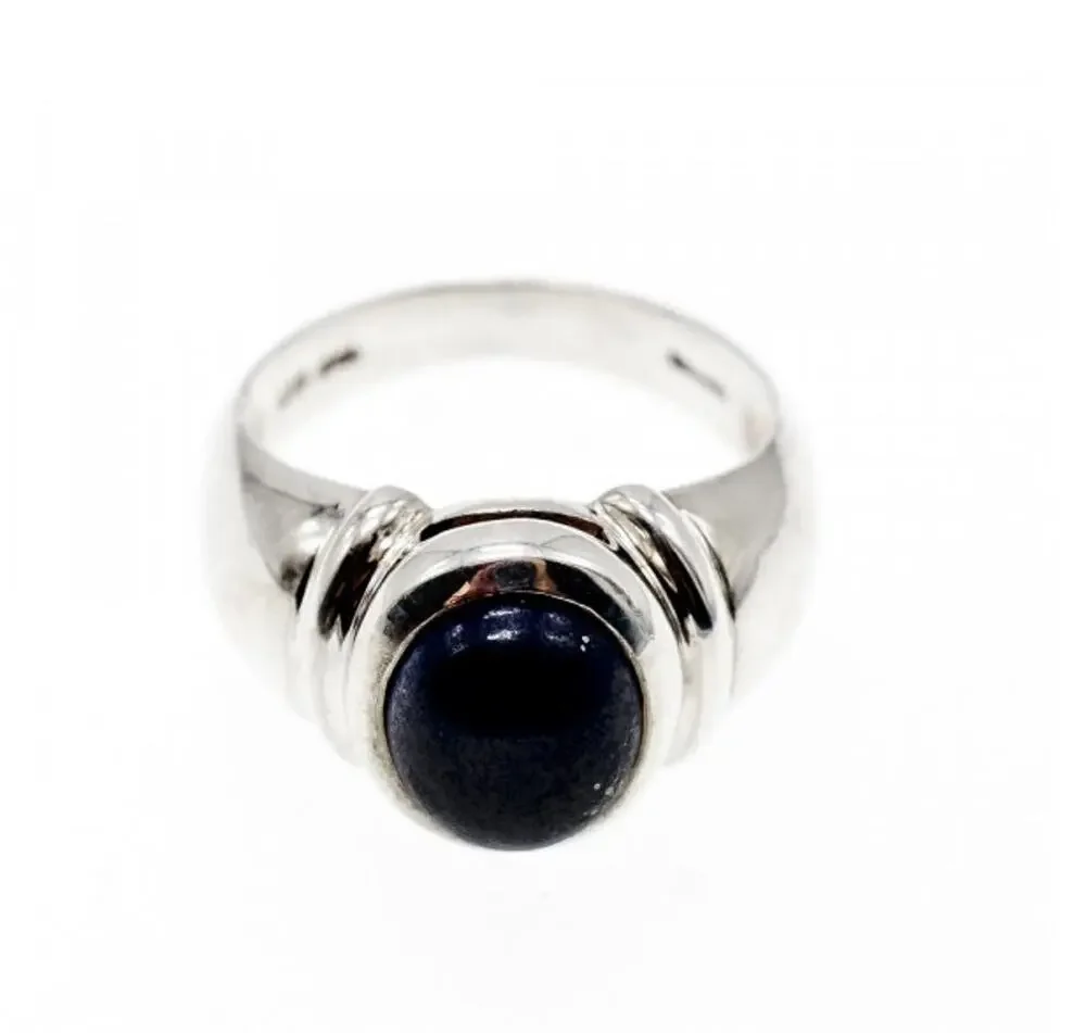 925 Sterling Silver Sodalite Ring Size 7